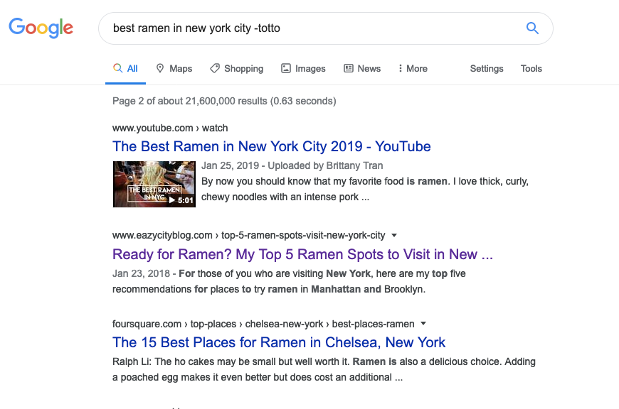 best businesses Google search, showing an example of a new link building strategy