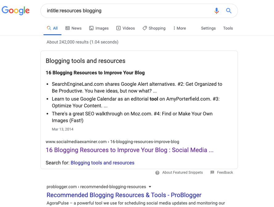 resource post search result resource page results