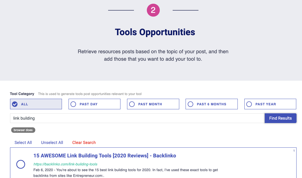 searching for tools blog posts in Postaga