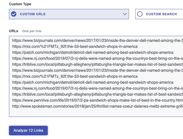 url-results-ubersuggest-postaga pasting urls from ubersuggest export into postaga to run an uber skyscraper technique link building outreach campaign
