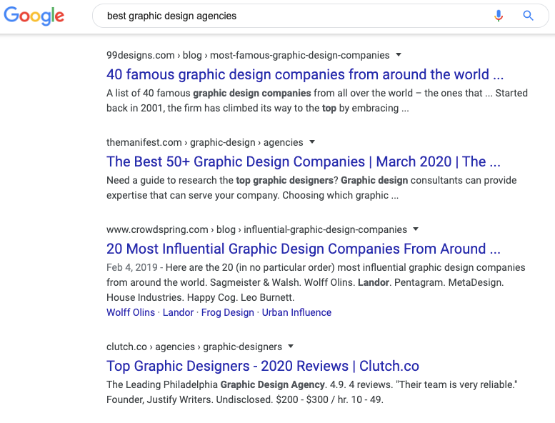 search in google for businesses to find prospects