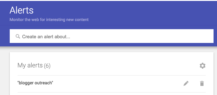 google alert for tracking mentions as part of a red alert link building outreach campaign