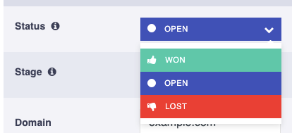 Postaga CRM statuses - showing lead statuses in the link building and PR outreach CRM software