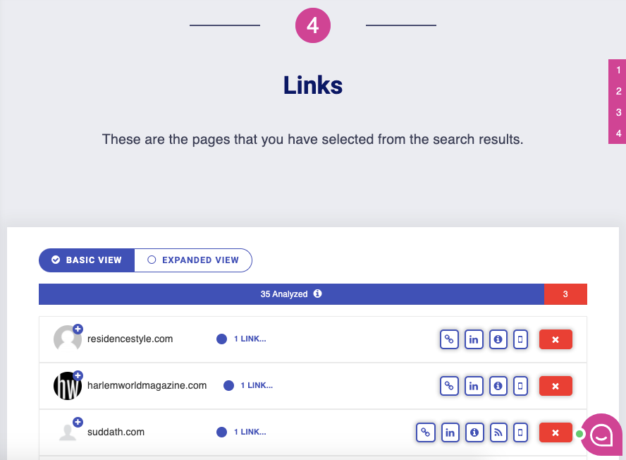 Finding the right contact people at websites in Postaga