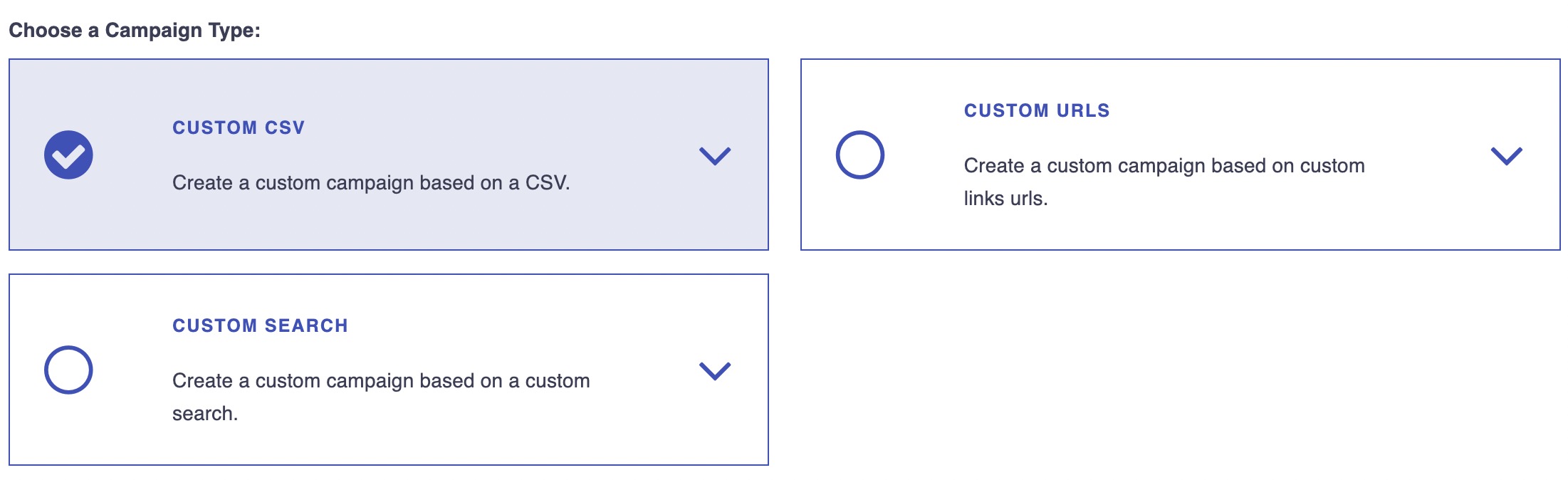 Postaga Campaign Type - Custom CSV