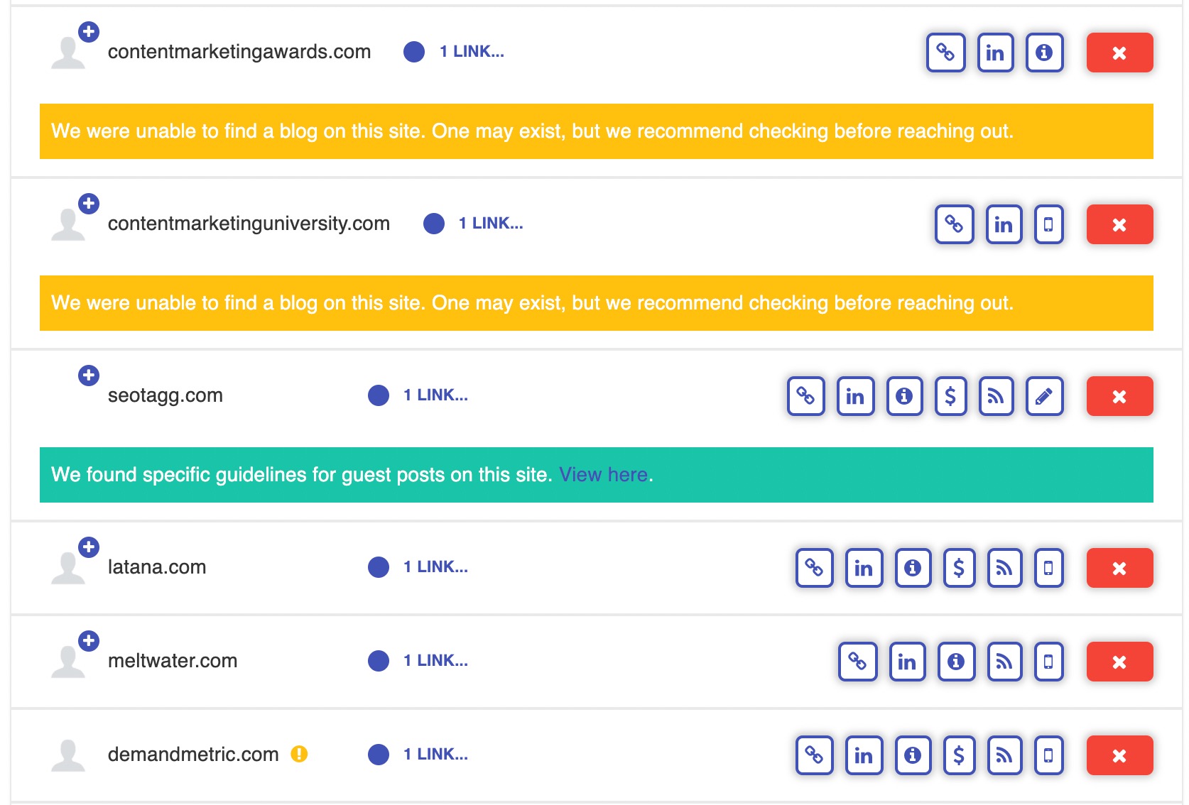 guest post search results links