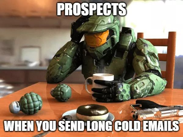 long cold emails meme master chief
