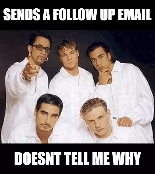 backstreet boys cold email meme