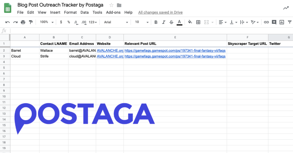 Link-building outreach tracking and management spreadsheet doc for free download