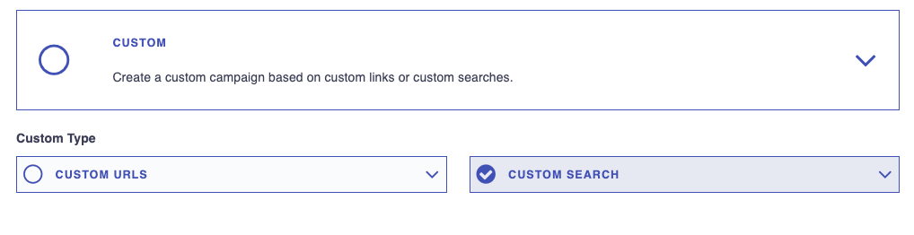 Custom Search Campaign Type in Postaga