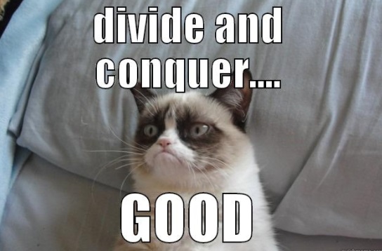 divide and conquer marketing meme cat email outreach
