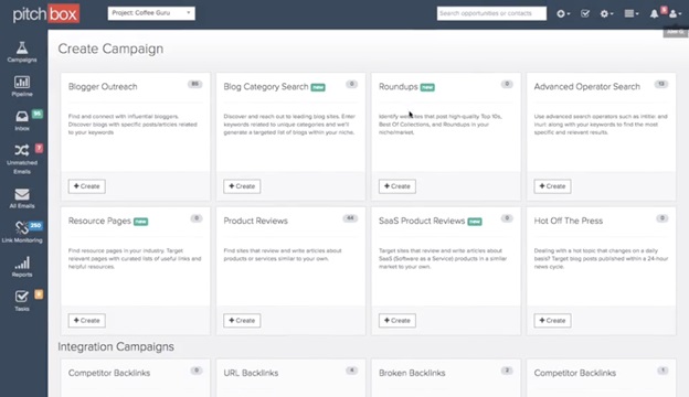 pitchbox crate campaign dashboard