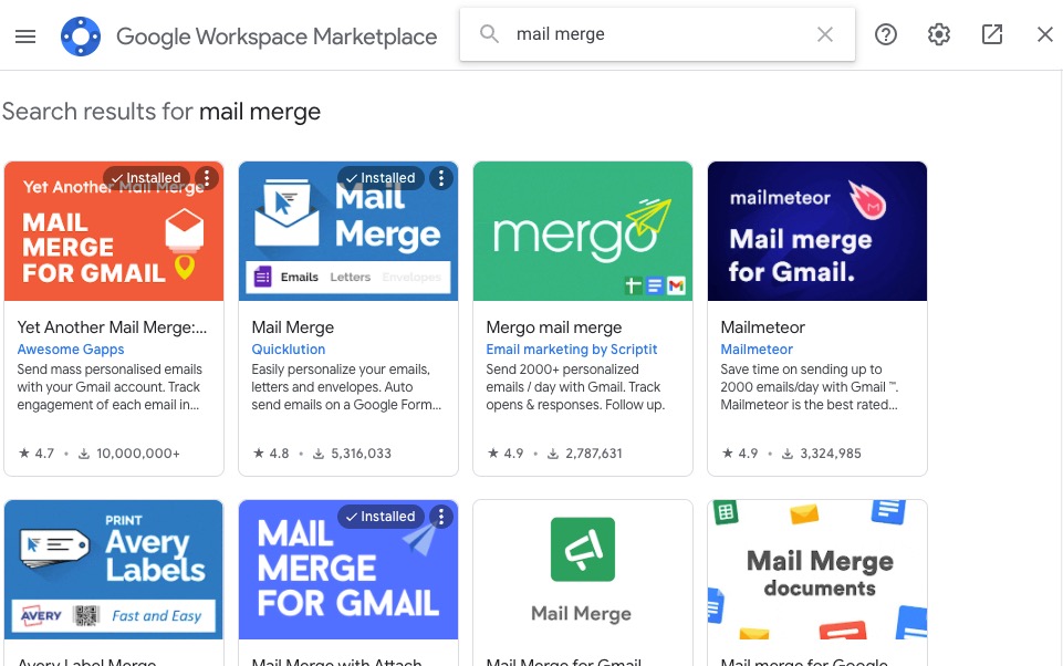 Mail Merge - Google Workspace Marketplace