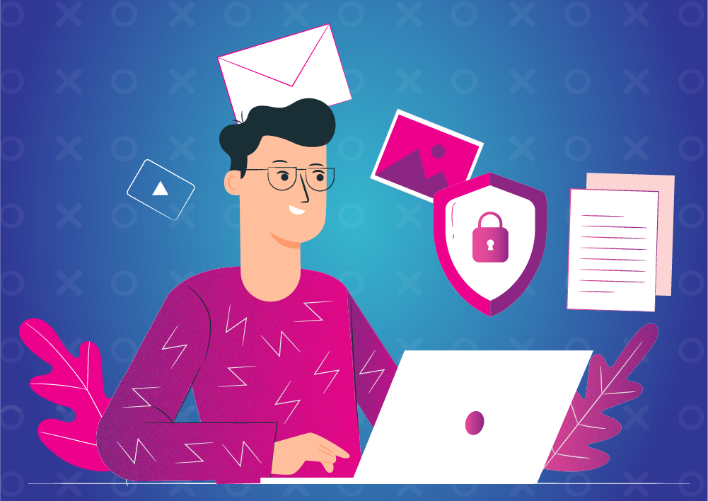 Person authenticating his emails.