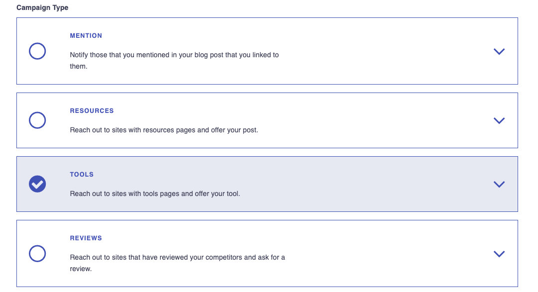 tools-campaign-type postaga tools outreach campaign type