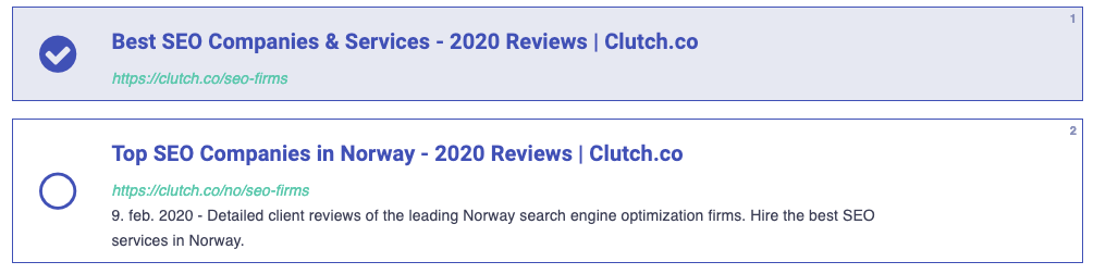 Postaga result checked