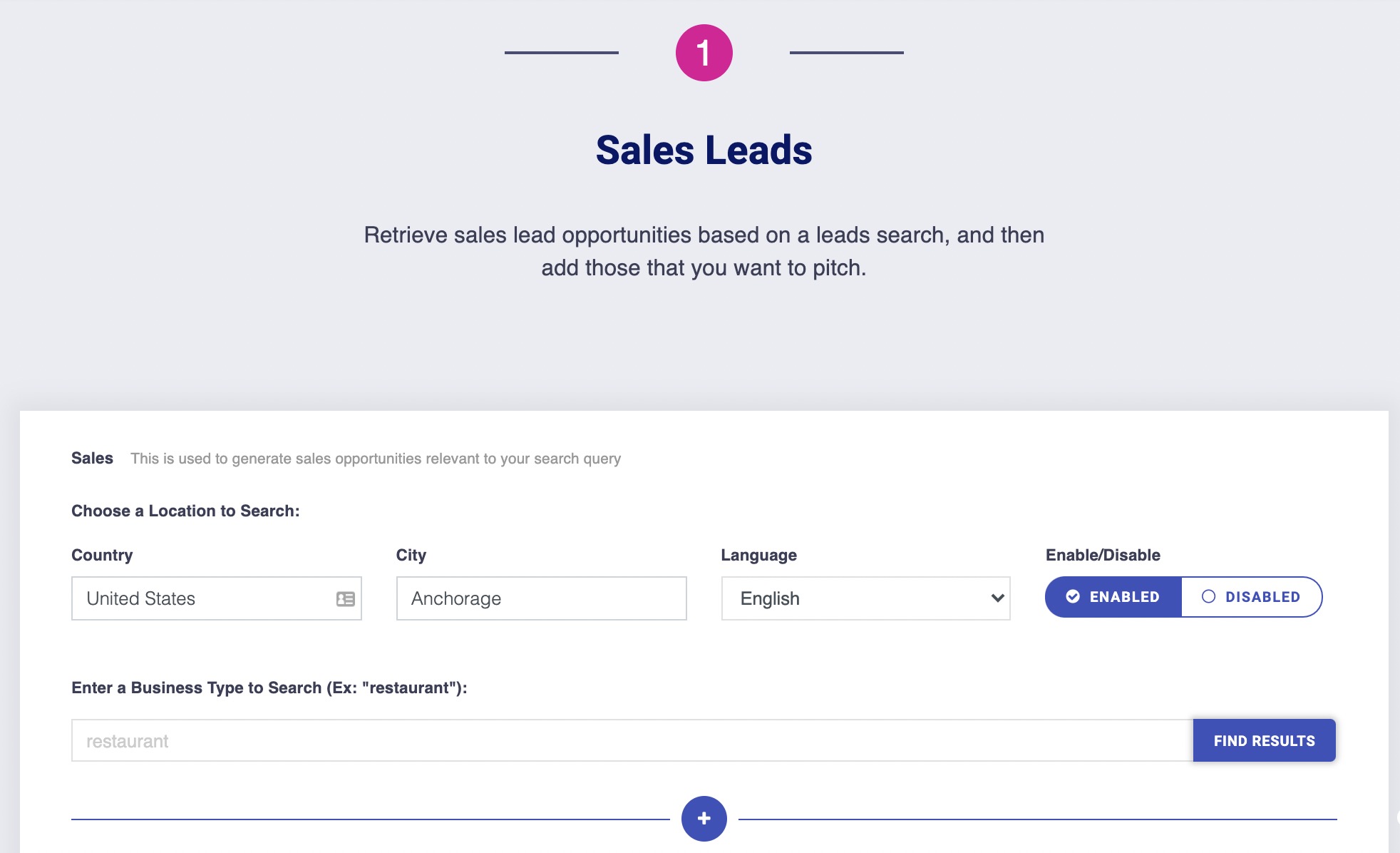 sales lead gen search