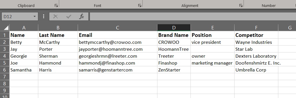 Excel Spreadsheet mail merge