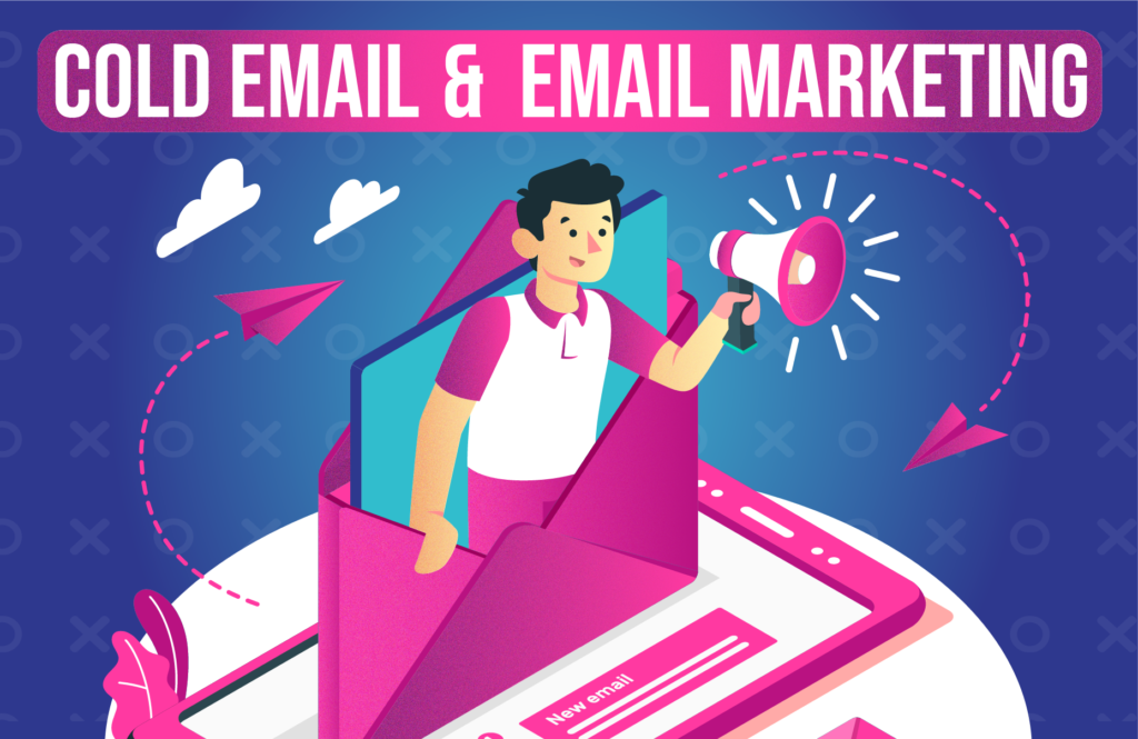 Person practicing email marketing. The image is to illustrate Email Deliverability for Cold Email vs. Email Deliverability for Email Marketing