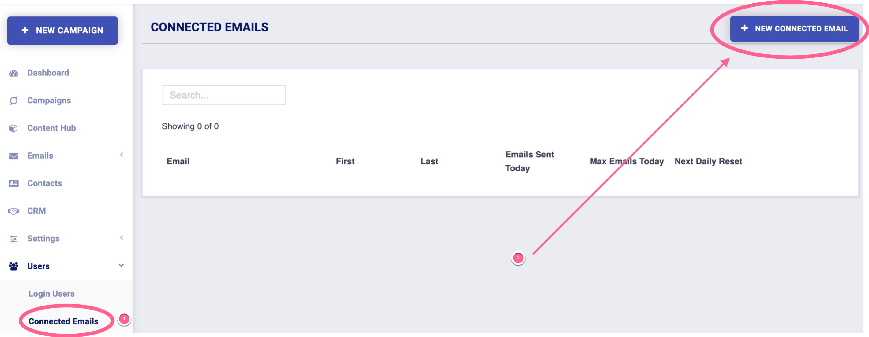 postaga-connected-emails Postaga Connected Emails page
