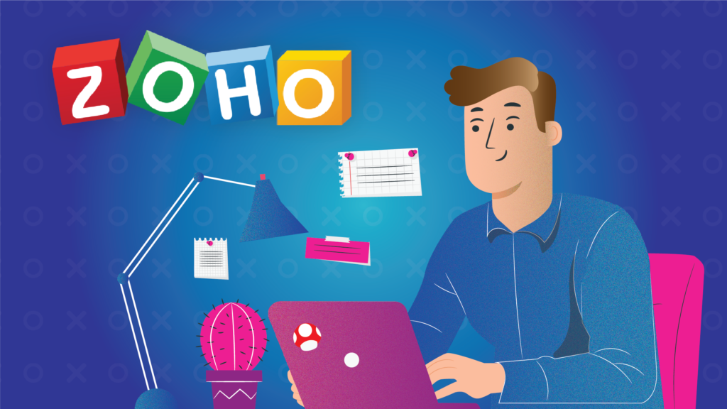Person setting up for Zoho.