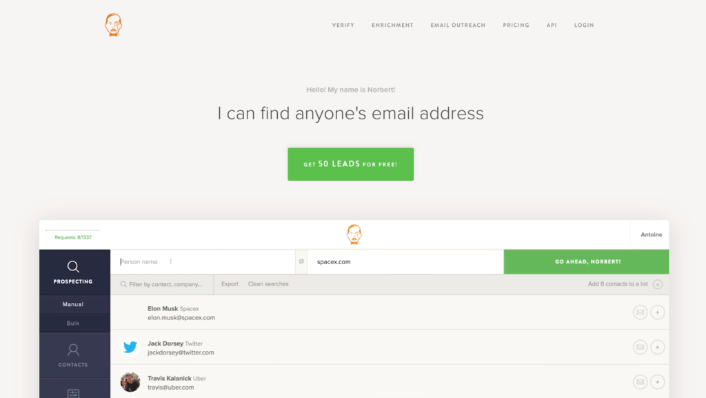 Email finder tool.